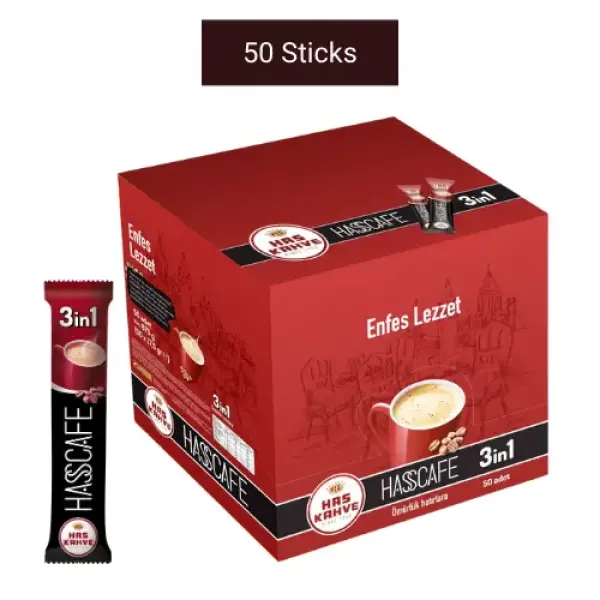 Hasscafe 3 in 1 Instant Coffee 17g - 50 Sticks