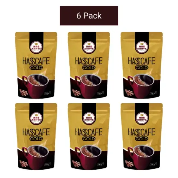 Hasscafe Gold Instant Coffee Dark Roast 100g - 6 Pack